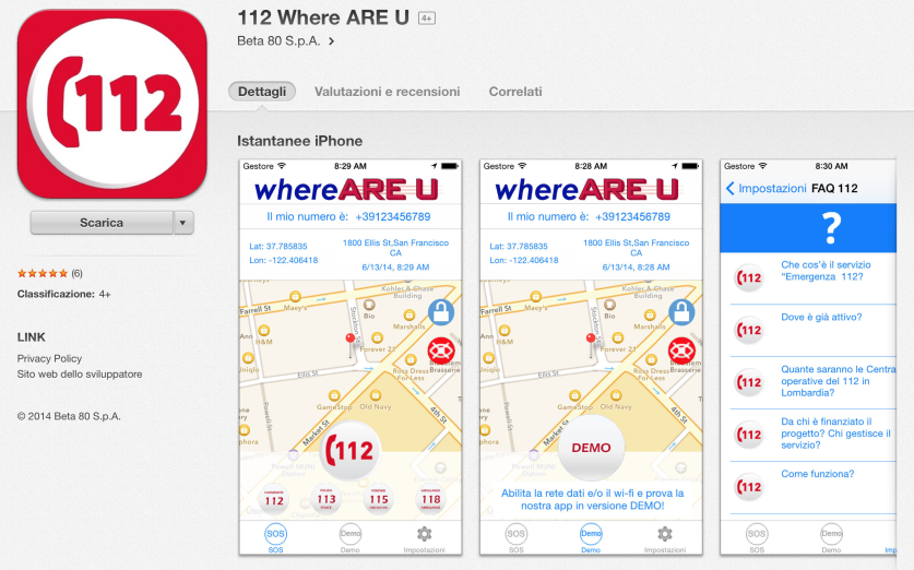 112 Where ARE U, la prima App del soccorso - Padana Emergenza